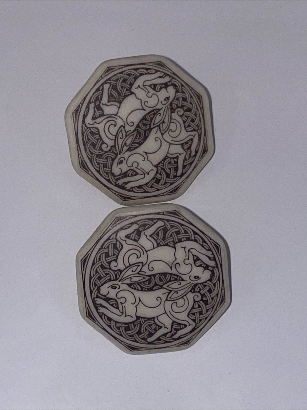 Octagonal Celtic Rabbit Earrings — RARE find - Picture 2 of 4